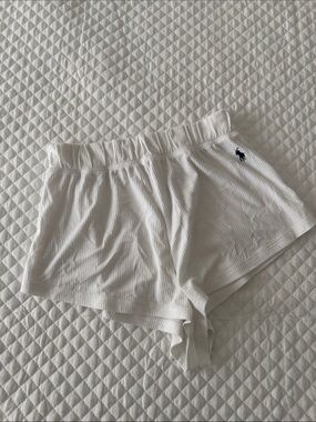 Ralph Lauren White Ribbed Cotton Shorts